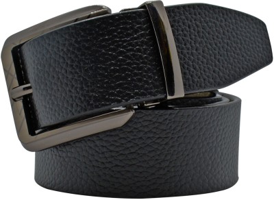 HENEDA Men Formal Black Genuine Leather Reversible Belt