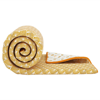 Story@home Geometric Single Comforter for  Mild Winter(Cotton, Yellow, White)