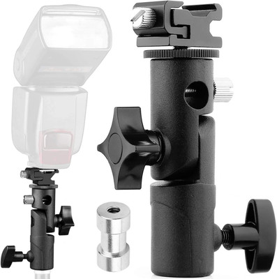 Hiffin HF Branded E Type Camera Flash Speedlite Mount Swivel Light Stand Bracket with Umbrella Reflector Holder Compatible DSLR Flashes Studio Light LED Light HF Branded E Type Camera Flash Speedlite Mount Swivel Light Stand Bracket with Umbrella Reflector Holder Compatible DSLR Flashes Studio Light