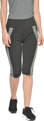 CHKOKKO Women Grey Capri