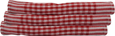GOWRI TEX CC RED 3 Wet and Dry Cotton Cleaning Cloth(3 Units)