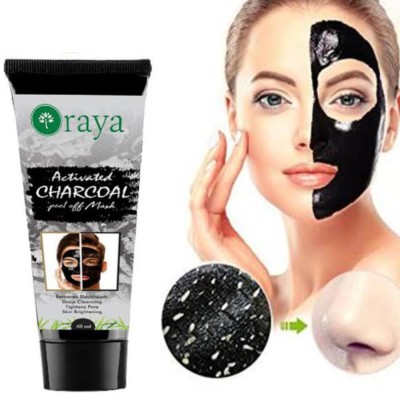 Oraya Activated Charcoal Peel Off Mask | Cleans Pores, Removes Blackheads & De-Tans For Men & Women-(60g) | Made in India (60 g)(60 g)