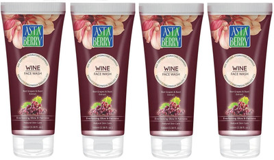 ASTABERRY Wine  With Red Grape (Vitisvinifera) Extract, Glycerine (4 X 100ml) Face Wash(400 ml)