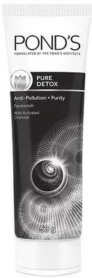 POND's Pure Detox Anti-Pollution With Activated Charcoal Purity , 50 g - Pack Of 2 Face Wash(100 g)
