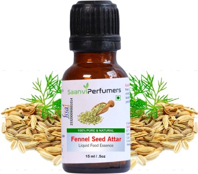 Saanvi perfumers Fennel seeds Liquid Food Essence Edible Grade 15ML For Used Sweets, Cake, Ice-Cream, Savory, Drinks and Others Desserts (No Chemical | No Preservatives) Fennel Liquid Food Essence(15 ml)