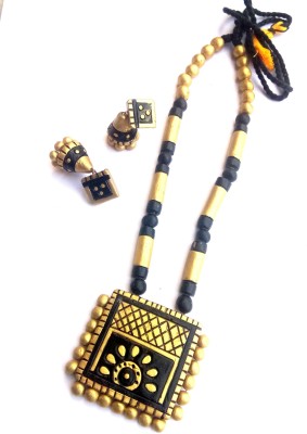 RozMili Terracotta Black, Gold Jewellery Set(Pack of 1)