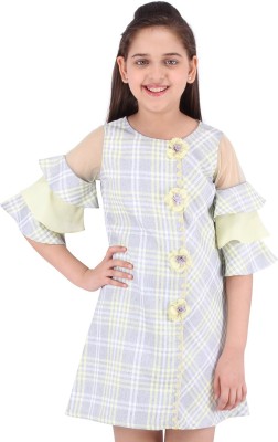 Cutecumber Midi/Knee Length Casual Dress(Yellow, Half Sleeve)