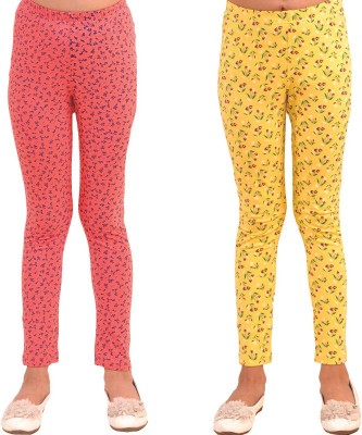 Kids Cave Legging For Girls(Multicolor Pack of 2)