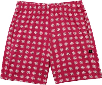 PROTEENS Short For Girls Casual Printed Pure Cotton(Red, Pack of 1)