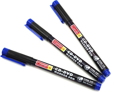 Kokuyo Camlin CD/DVD/OHP Marker Blue(Set of 10, Blue)