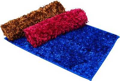 SWAGAT Cotton Floor Mat(Multicolor, Large, Pack of 3)