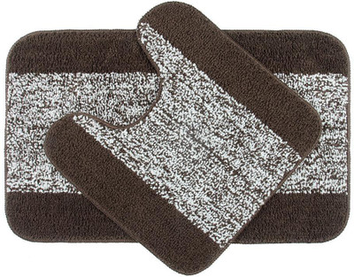 MAA HOME CONCEPT Microfiber Bathroom Mat(Brown, Medium)
