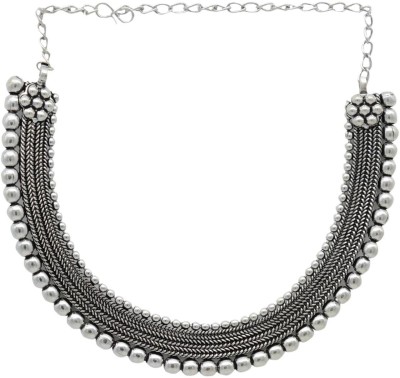 Teejh Mira Silver Oxidized Necklace Alloy Necklace