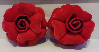 PCT Microfibre Floral Cushion Pack of 2(Red)