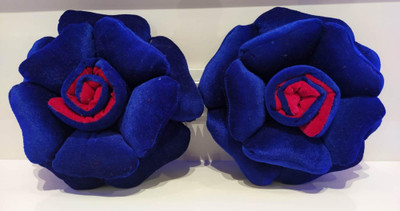 PCT Microfibre Floral Cushion Pack of 2(Blue)