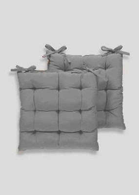 FCU 18x18 Microfibre Solid Chair Pad Pack of 2(Grey)