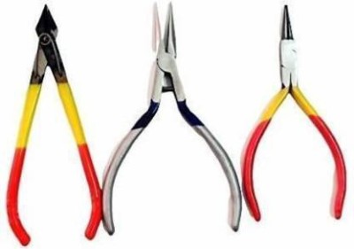 Digital Craft Silk Thread Jewellery Making Pliers Combo Flat, Round and Side Cutter Nose Plier - Pack of 3 Pieces (DG-3 Mini) Round Nose Plier(Length : 5 inch)