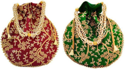 ishvik LATEST DESIGN COMBO BRIDAL POTLI BAG Pouch(Pack of 2)
