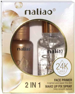 maliao 24K GOLD 2 IN 1 FACE PRIMER & MAKE UP FIXER SET  Primer  - 65 ml(TRANSPARENT)