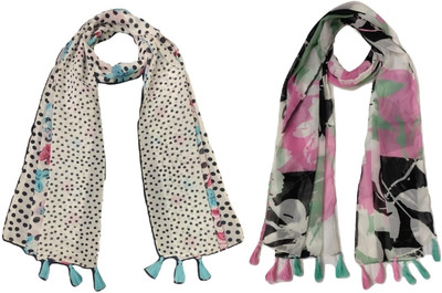 STYLESTORY Printed Chiffon Women Scarf, Stole, Fancy Scarf