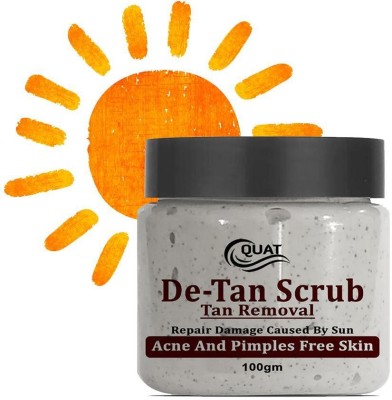 QUAT De - Tan Scrub Tan Removal Repair Damage Caused By Sun Acne And pimples Free Skin Scrub(100 g)