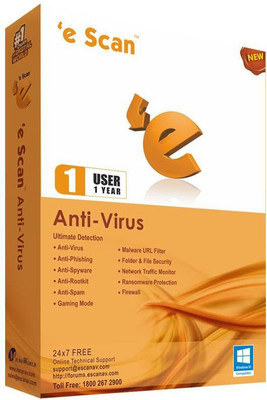 ESCAN Anti-virus 3 User 1 Year (Renewal)(CD/DVD)