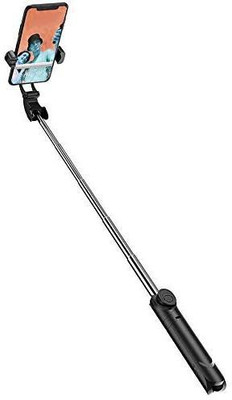 Wanzhow Bluetooth Selfie Stick(Black, Remote Included)