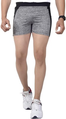 Decisive Color Block Men Grey Sports Shorts