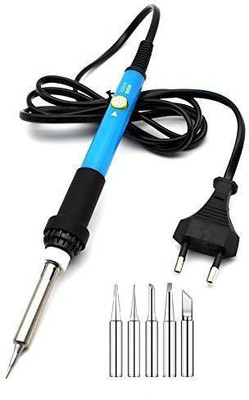 Wynhard Soldering Iron Kit Machine Iron 60 Watt Gun with 5 Extra bits 60 W Temperature Controlled(Round, Conical, Flat, Pointed Tip)