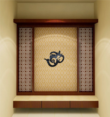 Creatick Studio 26 cm Acrylic OM with Ganesha 3D mirror wall sticker (Black) Self Adhesive Sticker(Pack of 1)