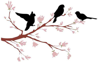 BRITISH TERMINAL 30 cm Tree Self Adhesive Decorative Wall Sticker || (30cm X 45cm) btcut5170 Self Adhesive Sticker(Pack of 1)