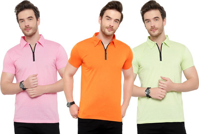 Moordale Solid Men Polo Neck Multicolor T-Shirt
