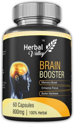 HerbalValley Brain Booster | With 6 Herbal Ingredients for Better Brain Function Pack of 1(60 Tablets)