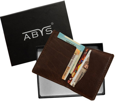 ABYS Men Brown Genuine Leather Wallet(2 Card Slots)