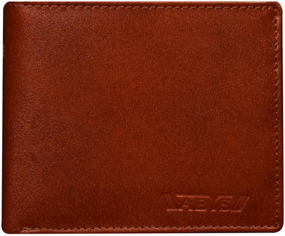 ABYS Men Brown Genuine Leather Wallet(10 Card Slots)