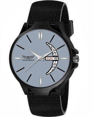 ANALOGUE Charcoal Grey Day and Date Functioning Dial & Midnight Black Silicon Mesh Strap Scratch Resistant 1 Year Warranty Water Resistant Quartz Boys Series Charcoal Grey Day and Date Functioning Dial & Midnight Black Silicon Mesh Strap Scratch Resistant 1 Year Warranty Water Resistant Quartz Boys 