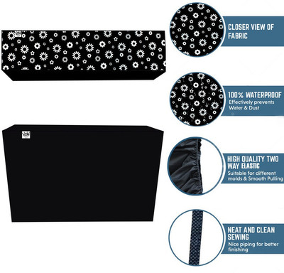 KingMatters Air Conditioner  Cover(Width: 115 cm, Black, White)