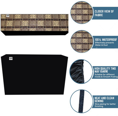 KingMatters Air Conditioner  Cover(Width: 114 cm, Brown, Yellow)
