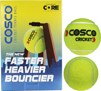 COSCO LIGHT WEIGHT HEAVIER BOUNCER CRICKET BALL Cricket Tennis Ball(Standard, Pack of 6, Green)