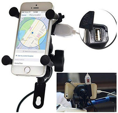 AXWee ® X-Grip Premium Bike Mobile Charger & Phone Holder Version 2.0 Bike Mobile Holder(Black)