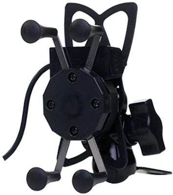 AXWee ® X-Grip Bike Mobile Charger & Phone Holder Version 2 for All Bikes Scooters (5V-2A Black) Bike Mobile Holder(Black)