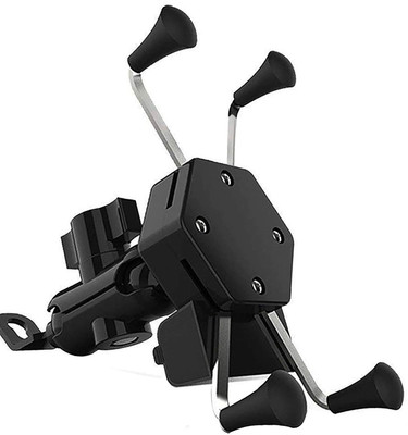 AXWee ® Universal X-Grip Spider Mobile Holder Adjustable Cell Phone Holder Stand with 360 Degree Rotations and USB Charging Port for Bike Rear View Mirror Cradle (Black) Bike Mobile Holder(Black) AXWee ® Universal X-Grip Spider Mobile Holder Adjustable Cell Phone Holder Stand with 360 Degree Rotations and USB Charging Port for Bike Rear View Mirror Cradle (Black) Bike Mobile Holder(Black)