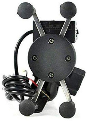 AXWee X-Grip Bike Mobile Phone Holder with USB Charger Bike Mobile Holder(Black)