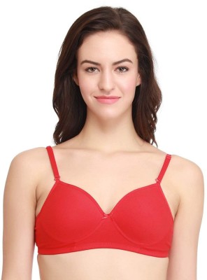 LovinoForm 1501 Women T-Shirt Lightly Padded Bra(Red)