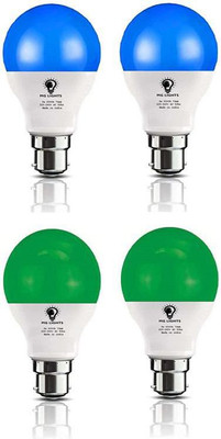 mg lights 9 W Basic Standard B22 LED Bulb(Green, Red, Pack of 4)