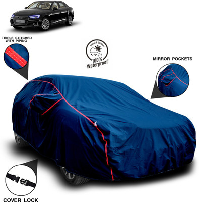 ANTHUB Car Cover For Audi A4 (With Mirror Pockets)(Blue)