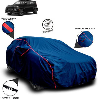 ANTHUB Car Cover For Kia Soul (With Mirror Pockets)(Blue)