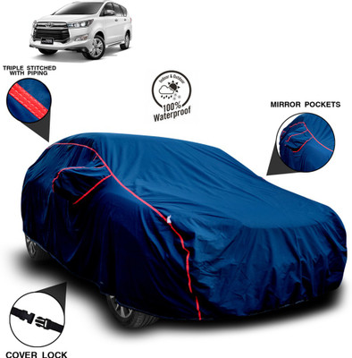SEBONGO Car Cover For Toyota Innova Crysta (With Mirror Pockets)(Blue)