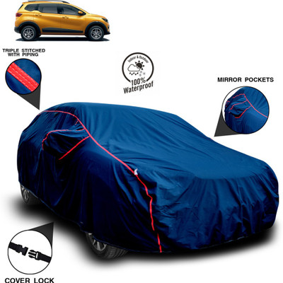 ANTHUB Car Cover For Renault Triber (With Mirror Pockets)(Blue)