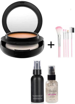 URBEN QUEEN BLACK FIXER MINI PRIMER & 5 PEACE PINK BRUSH(4 Items in the set)